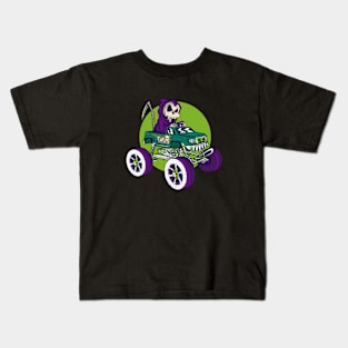 Grim Reaper Driving a Monster Truck // Funny Halloween Cartoon Kids T-Shirt